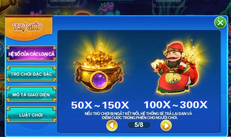 Giá trị thưởng các sinh vật trong game Bắn Cá Thần Tài HitClub