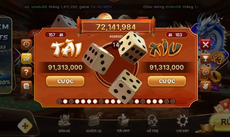 Giao diện trò chơi game nhanh tại Hitclub thiết kế đẹp, ấn tượng