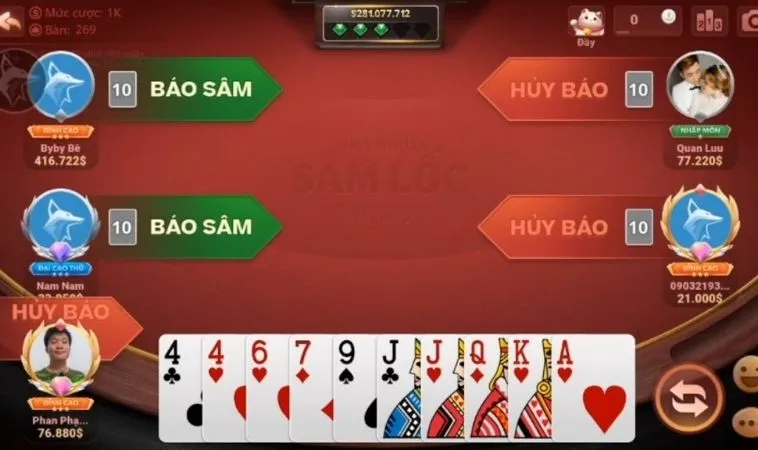 Chiến thuật đánh Sâm Lốc HitClub hiệu quả