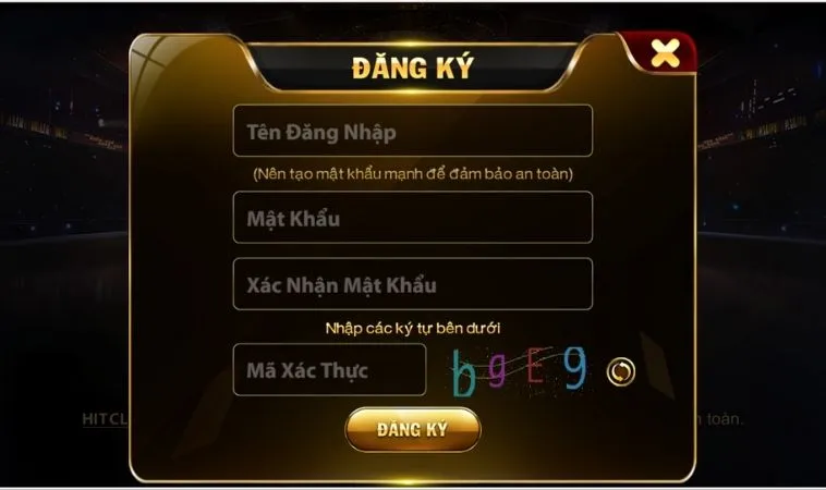 Biểu mẫu Đăng Ký Tài Khoản HitClub