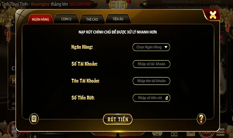 Thao Tác Rút Tiền Thưởng Về Ngân Hàng An Toàn